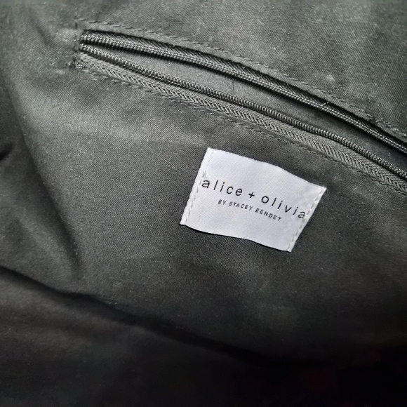 Alice + Olivia Black and White Striped Weekender Duffle Bag - Picture 8 of 11